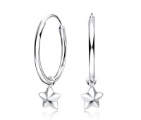 Twinkling Star Silver Hoop Earring HO-1655